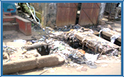 Sewage and rubbish in the streets